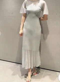 プリーツ ロングワンピース