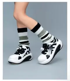 令成2WAYレッグウォーマー(ホワイト×ブラック×グレー)anonenone