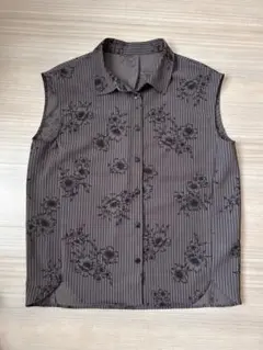 最終価格　美品　イエナ　ストライプフラワーブラウス ブラウン 36