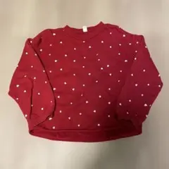 après les cours 赤 ハート柄 トレーナー 120