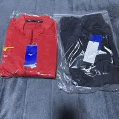 ミズノ トレーニングジャージセット レッド/ブラック