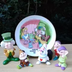 Disney　不思議の国のアリス　プレート＆ウサギさん達　ヴィンテージ　陶器製のサムネイル