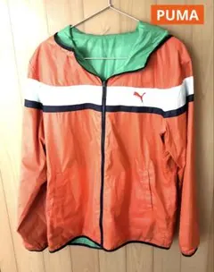 PUMA リバーシブル ナイロンジャケット オレンジ グリーン