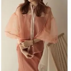 mideal オーガンジーシアーブラウス