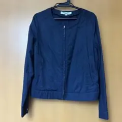 NATURAL BEAUTY BASIC ノーカラージャケット ネイビー