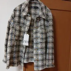 ZARA テクスチャージャケット 《ツイード風》 〔Size・XXL〕