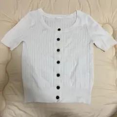 ホワイト　半袖シャツ S GU