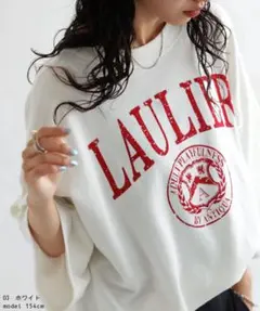antiqua LAULIER カレッジロゴ Tシャツ