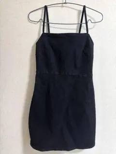 【新品✨】　ZARA ブラック 黒 デニムキャミワンピース XS 丈64cm