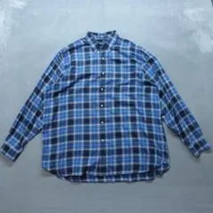 CHAPS RALPH LAUREN 美品 A0795 長袖シャツ 3XLT 青