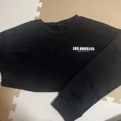 SHEIN ブラック トレーナー Lサイズ　ショート丈