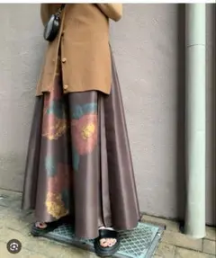 Ameri ELLIE ASYMMETRY PLEATS SKIRT ブラウン - メルカリ