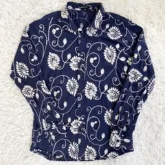 【未使用級】ポロラルフローレン　KNIT OXFORD　長袖シャツ　花柄　ハイジ 未使用級】ポロラルフローレン KNIT OXFORD 長袖シャツ 花柄 ハイジ