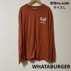 メンズ　USA古着　片面プリント　長袖カットソー WHATABURGER