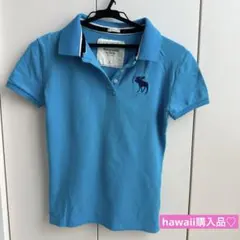 Abercrombie & Fitch 青 ポロシャツ M