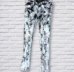 ダメージスキニージーンズ 白黒 y2k hiphop