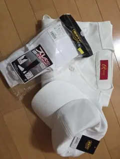 白ユニフォームセットLL（キャップ・ストッキング）新品　アシックス ZETT