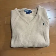 Polo by Ralph Lauren ラムウール Vネックニット ベージュのサムネイル