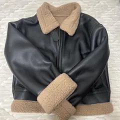 レザー ボア襟ジャケット