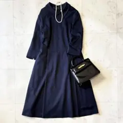 極美品 23区 大きいサイズ42 洗える 2WAYワンピース フォーマル 濃紺