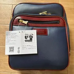 【新品】豊岡工房 ショルダーバッグ メンズ 縦型 本革 日本製 ネイビー
