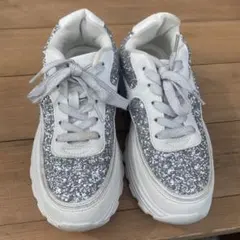 エスペランサグリッター 厚底 スニーカー シルバー ホワイト22.0のサムネイル