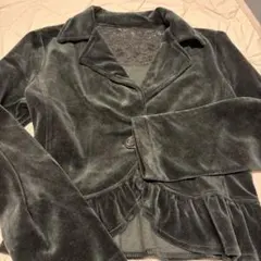 ベロア素材黒ジャケット