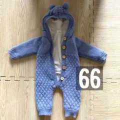 【美品】フード付きライトブルーアウター 66サイズ