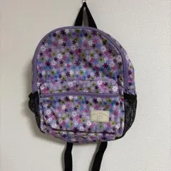 キッズリュック 花柄 パープル 子供用リュック 女の子 遠足 保育園 幼稚園