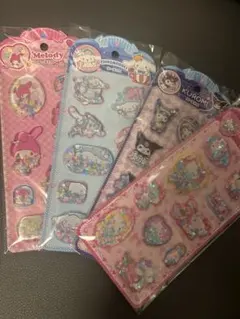 ウォーターシール　マイメロ　シナモン　キティ　クロミ 立体シール