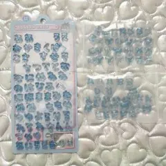 ボンボンドロップシール　ひらがな　アルファベット　水色