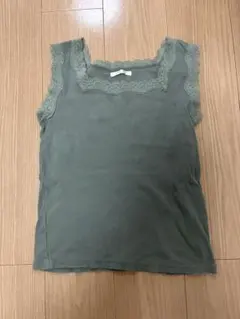 ehkä söpö スクエアレースタンクトップ　フリーサイズ