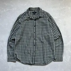 00s OLD GAP 長袖チェックシャツ 開襟 オープンカラー 古着 XL