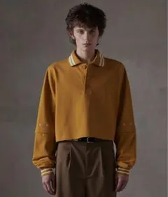 【Grancy】ジップ レイヤード ポロシャツ