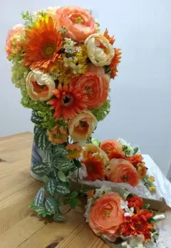 ウェディングブーケ　髪飾り　ブートニア　3点セット　直接引き渡し800円