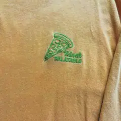 SM2 Tシャツ ピザ刺繍 オレンジ　ビンテージ風