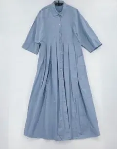 ZARA ザラ ライトブルー シャツワンピース 半袖