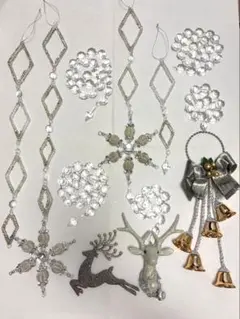 クリスマス装飾10点セット＊オーナメント＊アクリル製チェーン