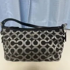 COACHシルバー ブラック ミニショルダーバッグ アクセサリーポーチ