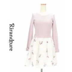 リランドチュールRirandture ドッキングワンピース 花柄 ラベンダー