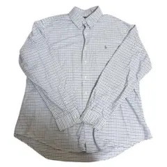 POLO Ralph Lauren チェック 長袖シャツ ホワイト ブルー XL