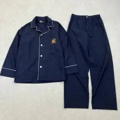 ポロバイラルフローレン　パジャマシャツ　セットアップ　上下　薄手　ロゴ　ネイビー