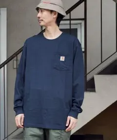 Carhartt ネイビー 長袖Tシャツ Lサイズ
