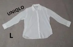 ユニクロ INES DE LA FRESSANGE 長袖シャツ L ホワイト薄手