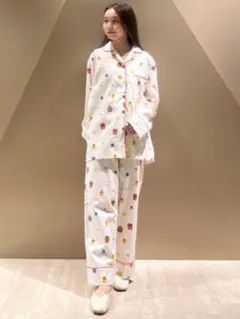 完売品 ジェラートピケ ミッフィー 総柄ネルシャツ・パンツ　セット