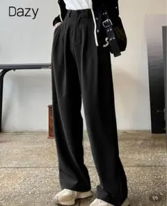 Dazy ブラック ワイドパンツ ハイウエスト