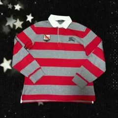 y2k archive バーバリー ボーダー ラガーシャツ ロゴ刺繍