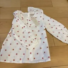 petit main 花柄刺繍 薄手ブラウス型長袖トップス120
