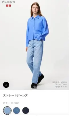 UNIQLO JW ANDERSON ストレートジーンズ 24 63 BLUE