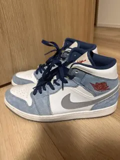 ナイキ エアジョーダン1 ミッド SEホワイト/ハイパーロイヤル27.